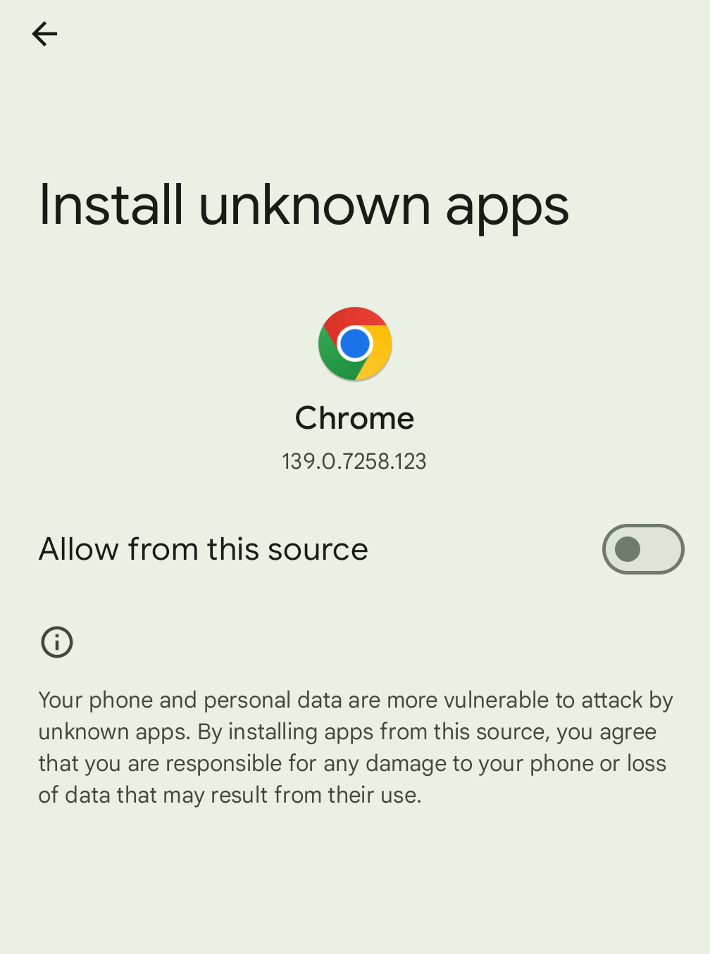 Downloads list with APK file